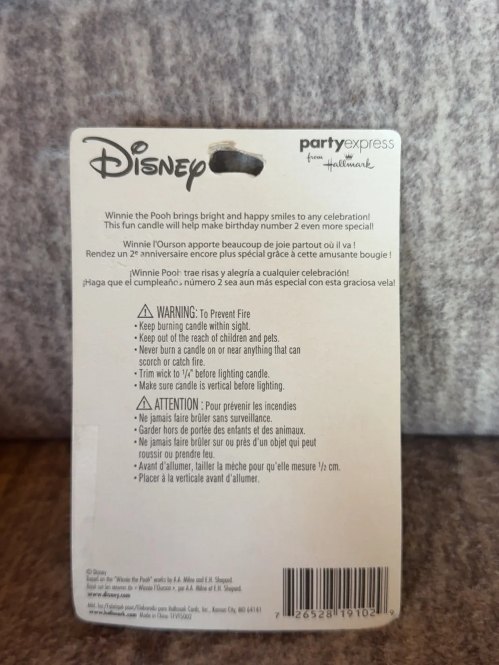 Disney Winnie the Pooh Number 2 Birthday Candle Party Express Hallmark